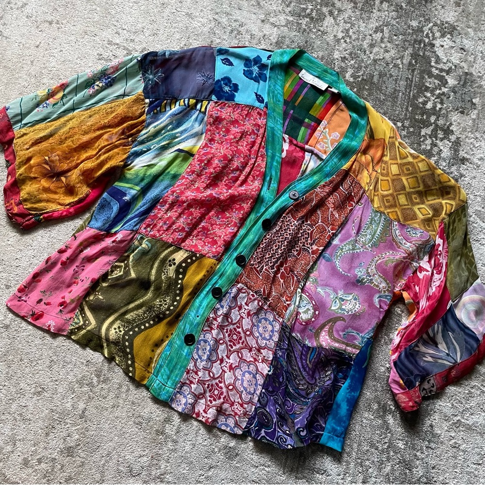 Sacred Threads Multicolor Patchwork Shirt - image 1